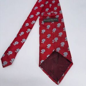 Banana Republic Mens Red White Floral Fashion Neck‎ Tie Pure Silk Italian Made